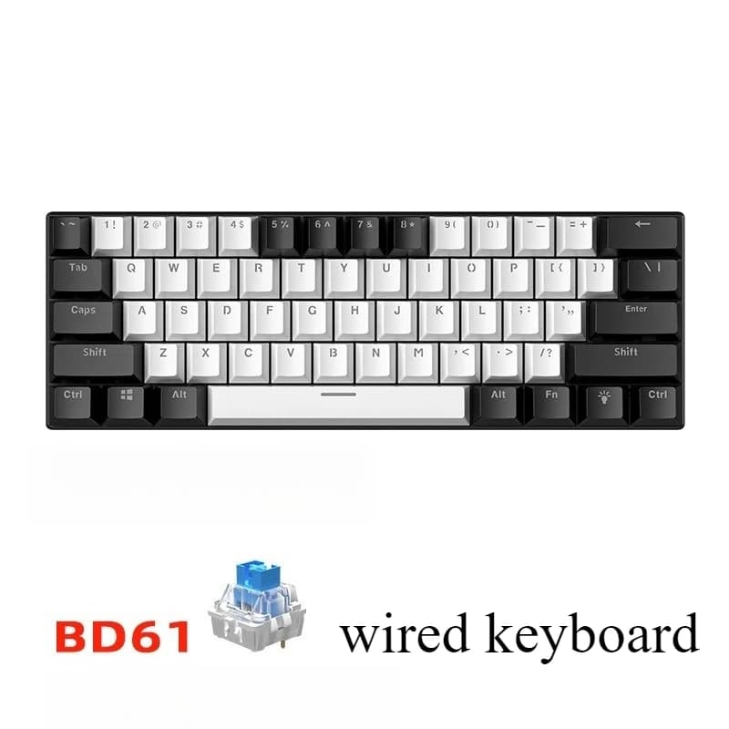 Teclado Mecánico 60% Gaming Keyboard Gamer Mechanical Keyboards PC Teclados Laptop Oficina Mini Key Board Klavye Teclas White