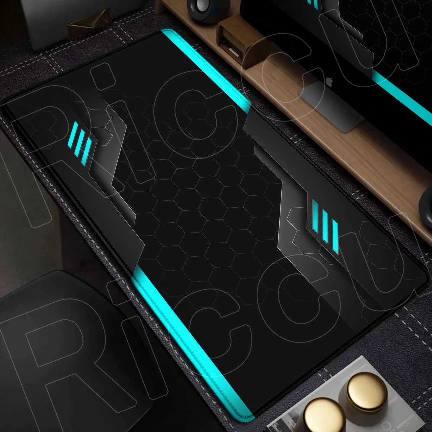 Large Gaming Desk Mouse Pad with Sci-Fi Design