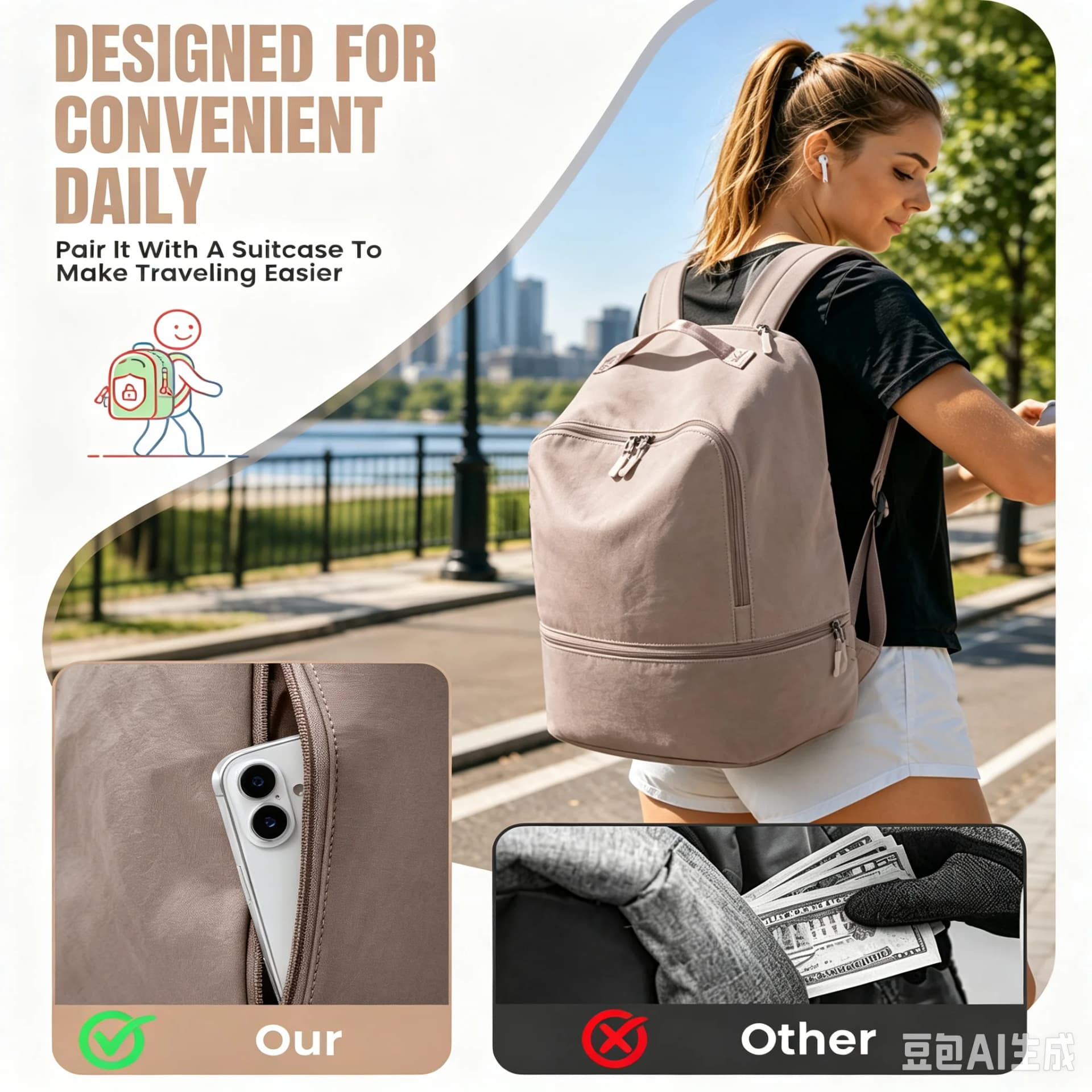 Sports Backpack With Shoe Compartment