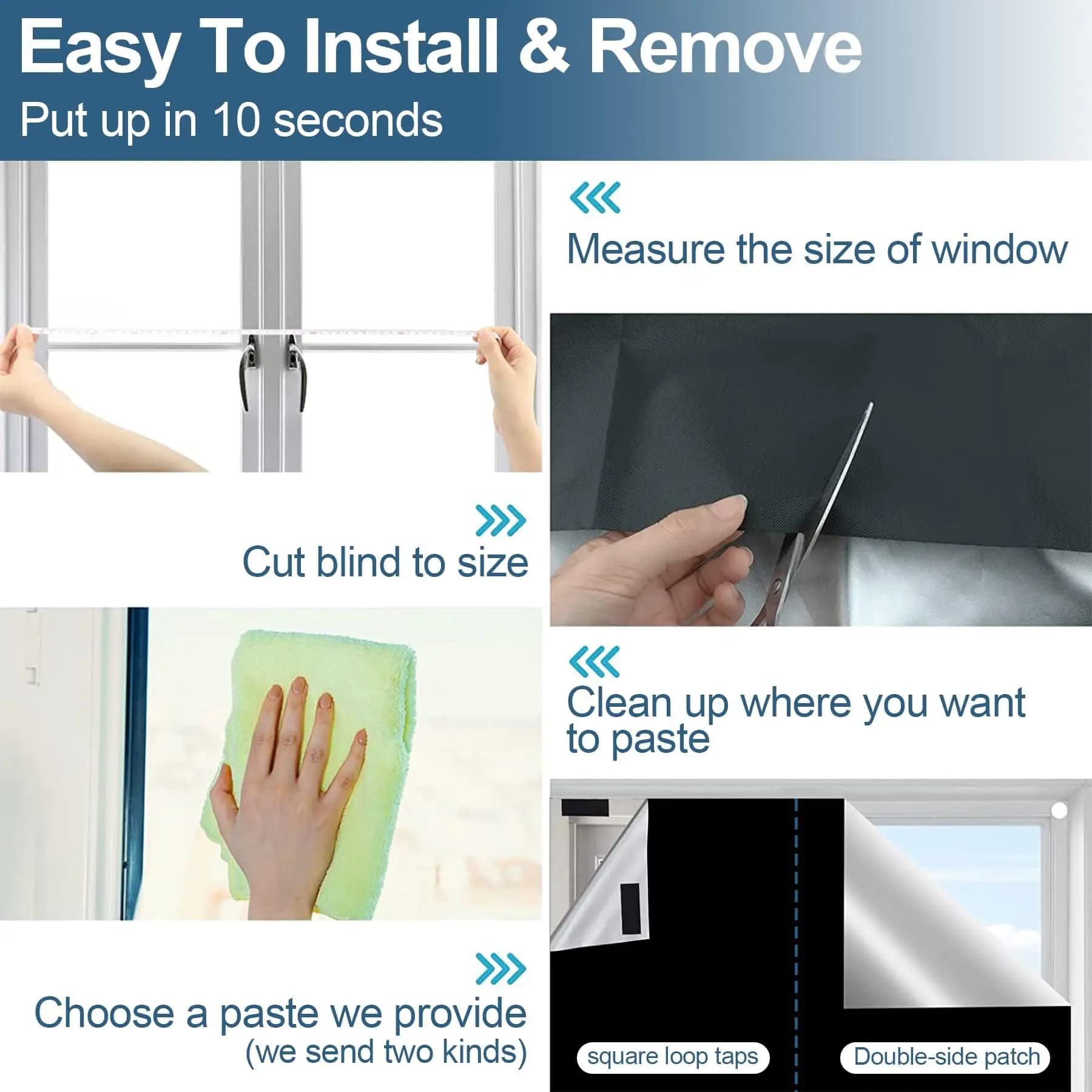 Blackout Window Privacy Film Light Blocking Black