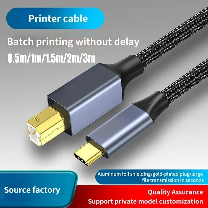 USB C to USB B Printer Cable