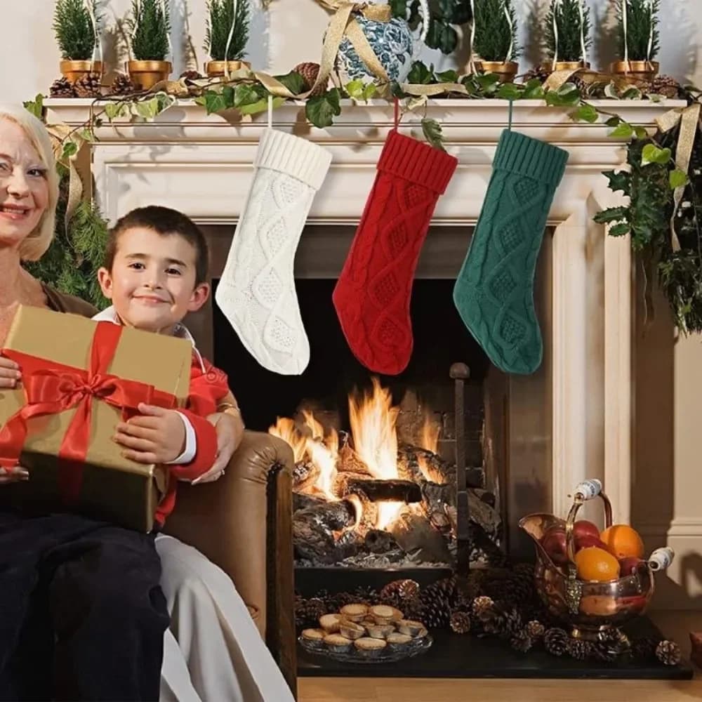 Christmas Knitted Stocking 45cm