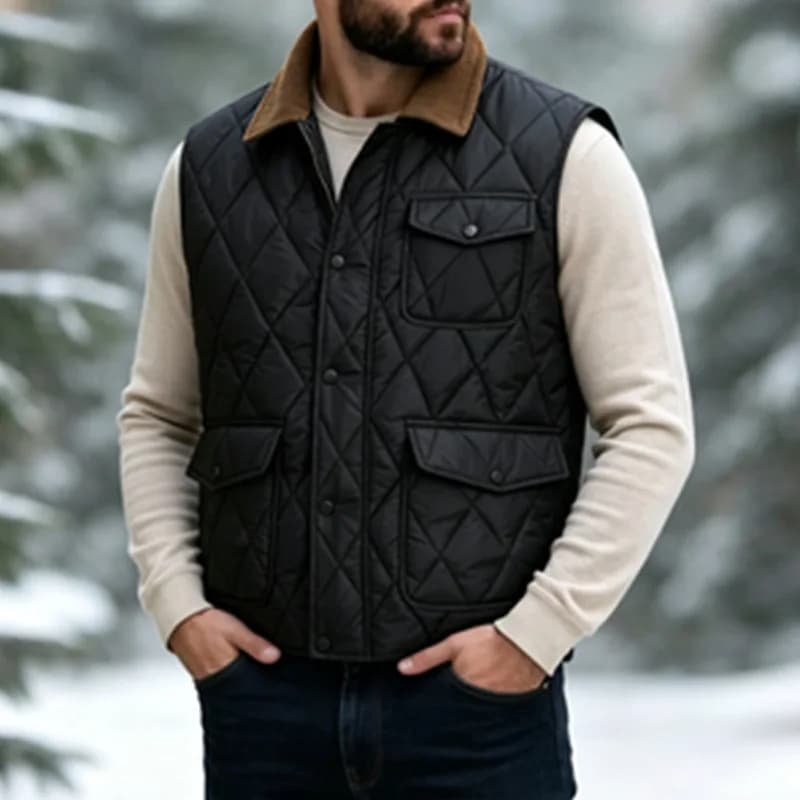 Men's Sleeveless Cotton-Padded Vest