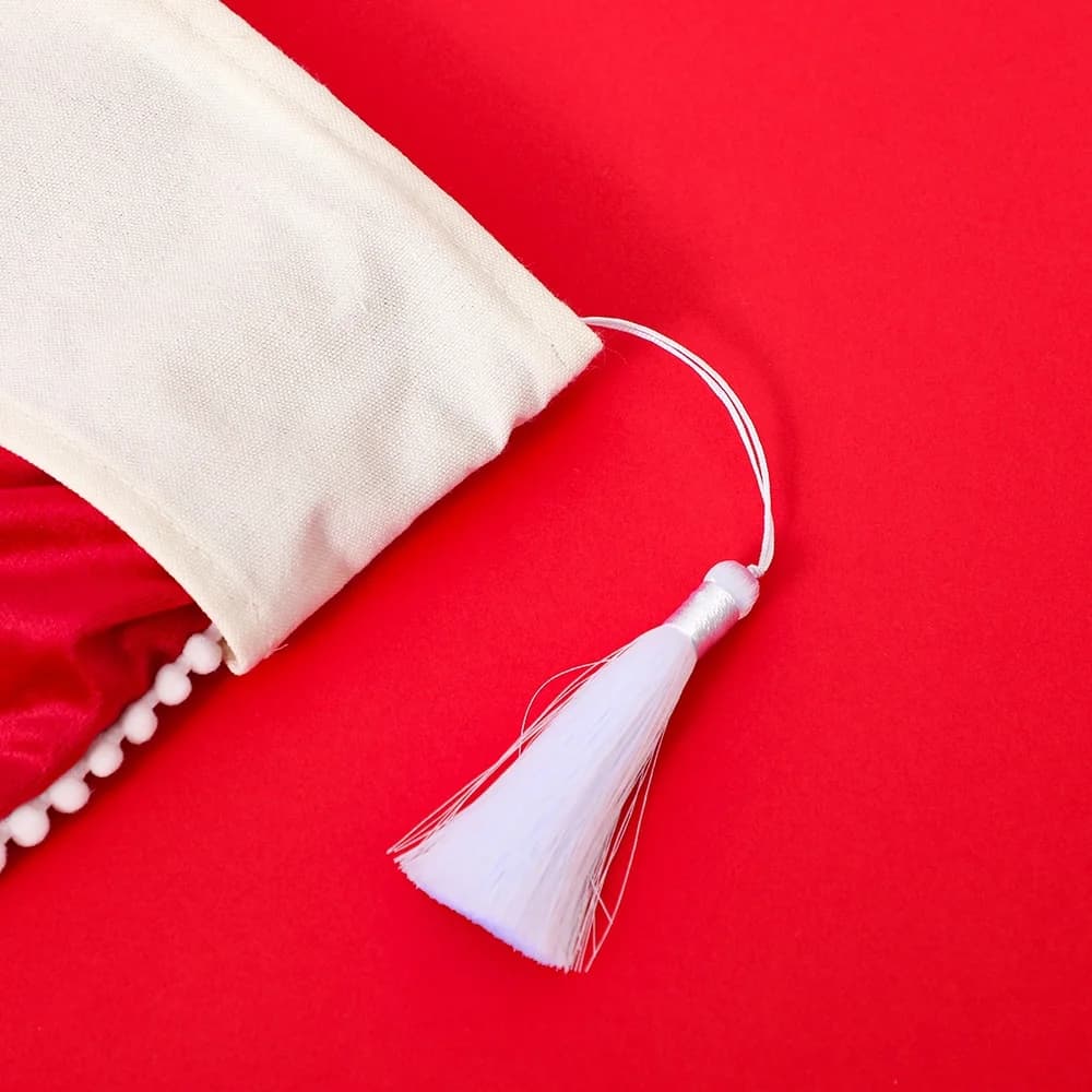 Velvet Christmas Stockings with Pom Trim