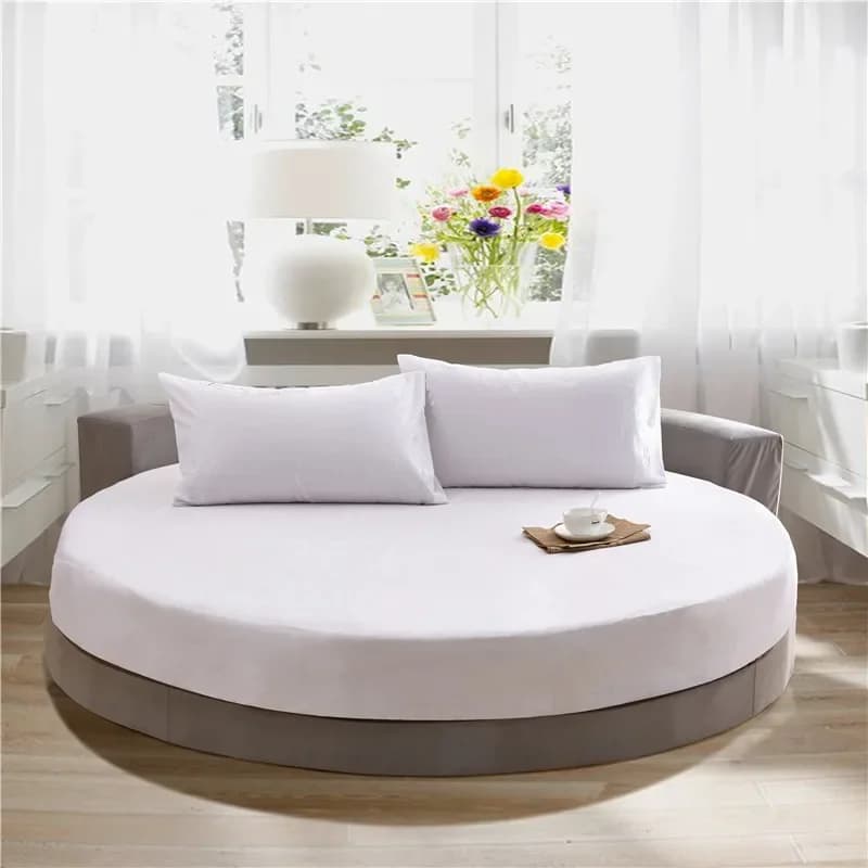 Round Cotton Fitted Sheet Set