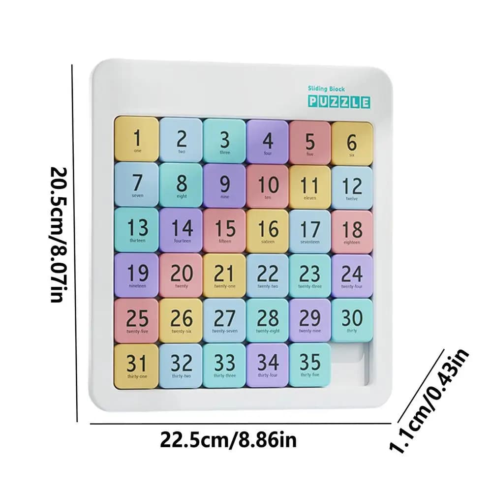 6x6 Magnetic Sliding Number Block Puzzle
