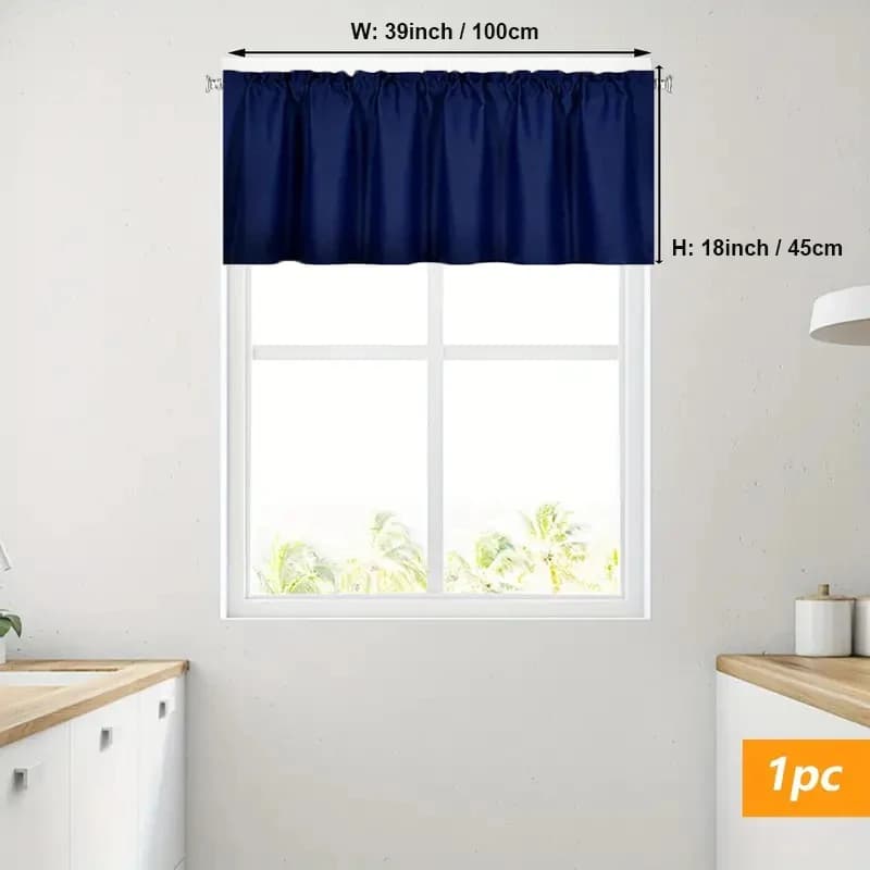 Solid Color Blackout Curtain Valance