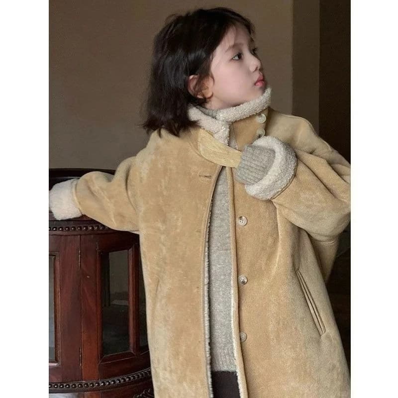 Girls' Mid-Length Autumn Winter Coat