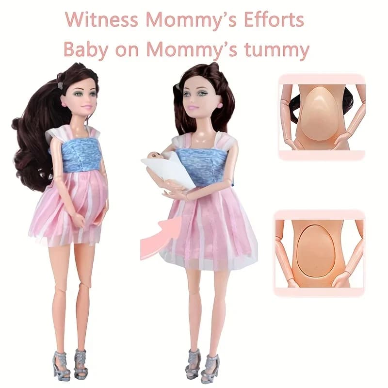 Pregnant Mom Doll with Baby Playset
