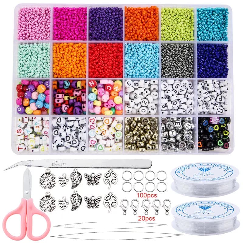 Glass Seed Beads Jewelry Making Kit 20000pcs