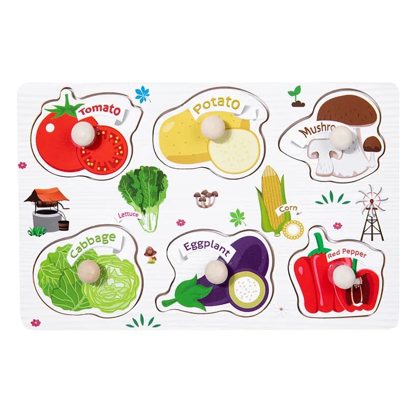 Wooden Peg Puzzles for Toddlers