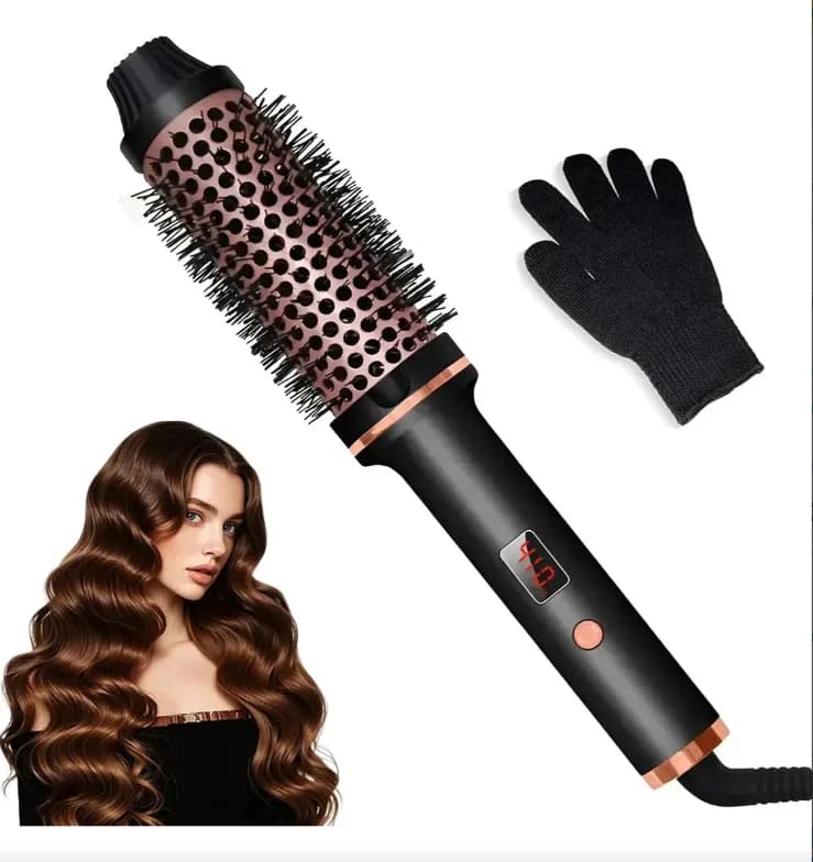 Ceramic Heated Curling Brush with Temperature Control