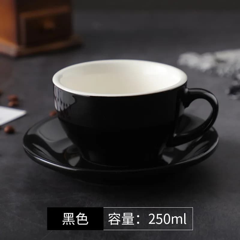 250ml Thickened Cup Large Capacity Creative Latte Art Cup Retro Colored Coffee Cup Afternoon Tea Dessert Tea Mug Home Decoration