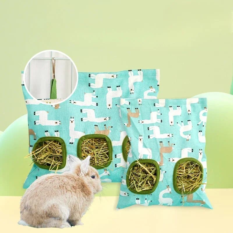 Hanging Hay Feeder Bag for Small Pets