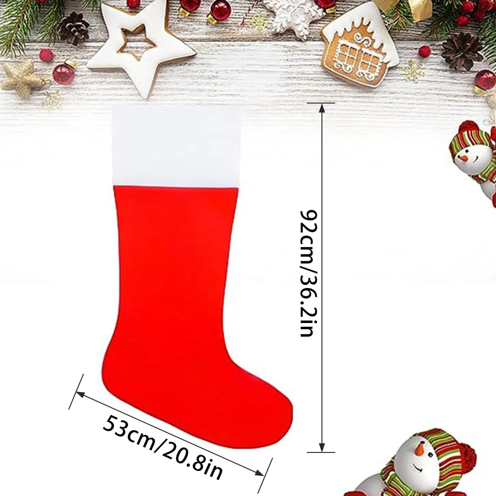 36.2 Inch White Plush Christmas Stocking
