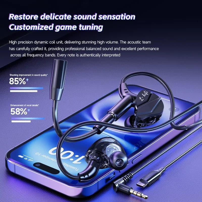 Gaming Earbuds with Dual Microphone 7.1 Surround