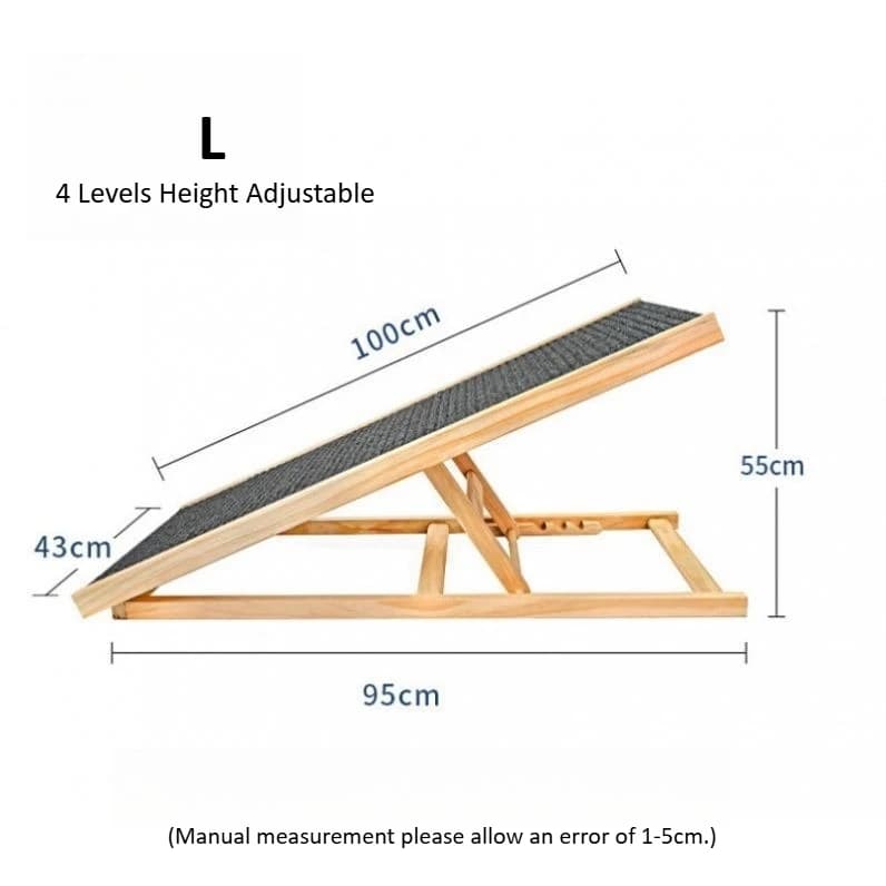 Adjustable Wood Pet Ramp with Foldable Design