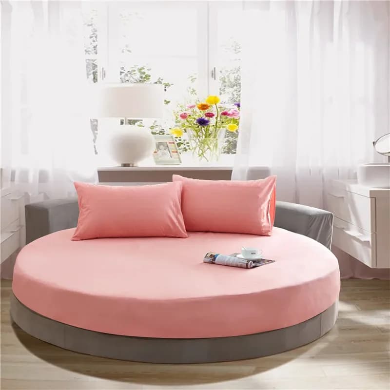 Round Cotton Fitted Sheet Set
