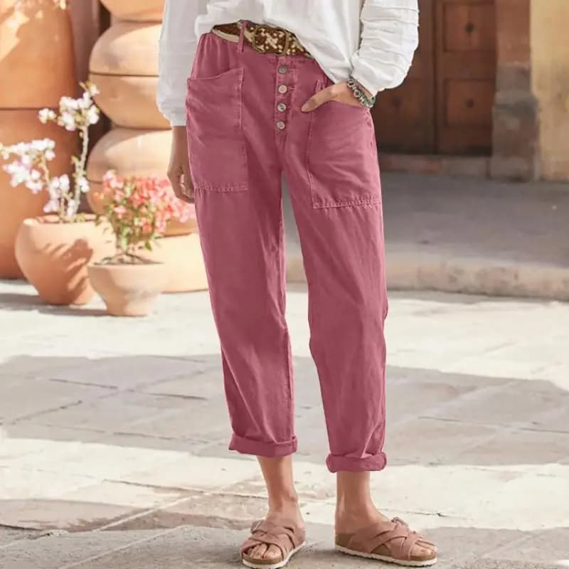Women's Cotton Linen Capris Pants