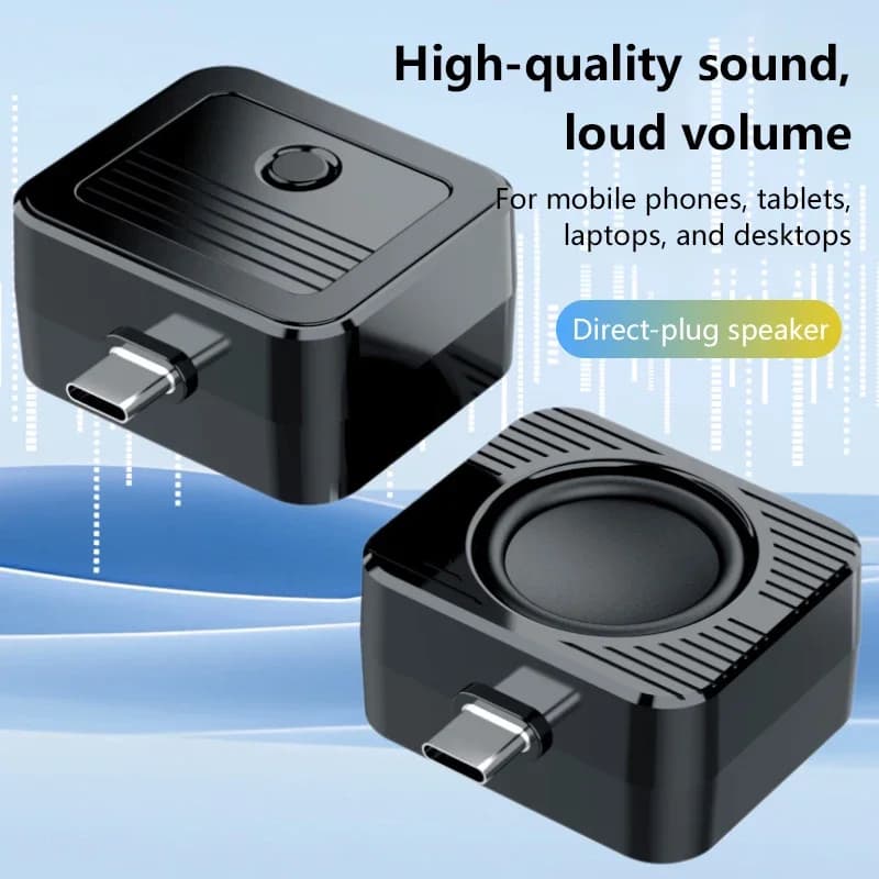 Type-C Rechargeable Compact External Speaker