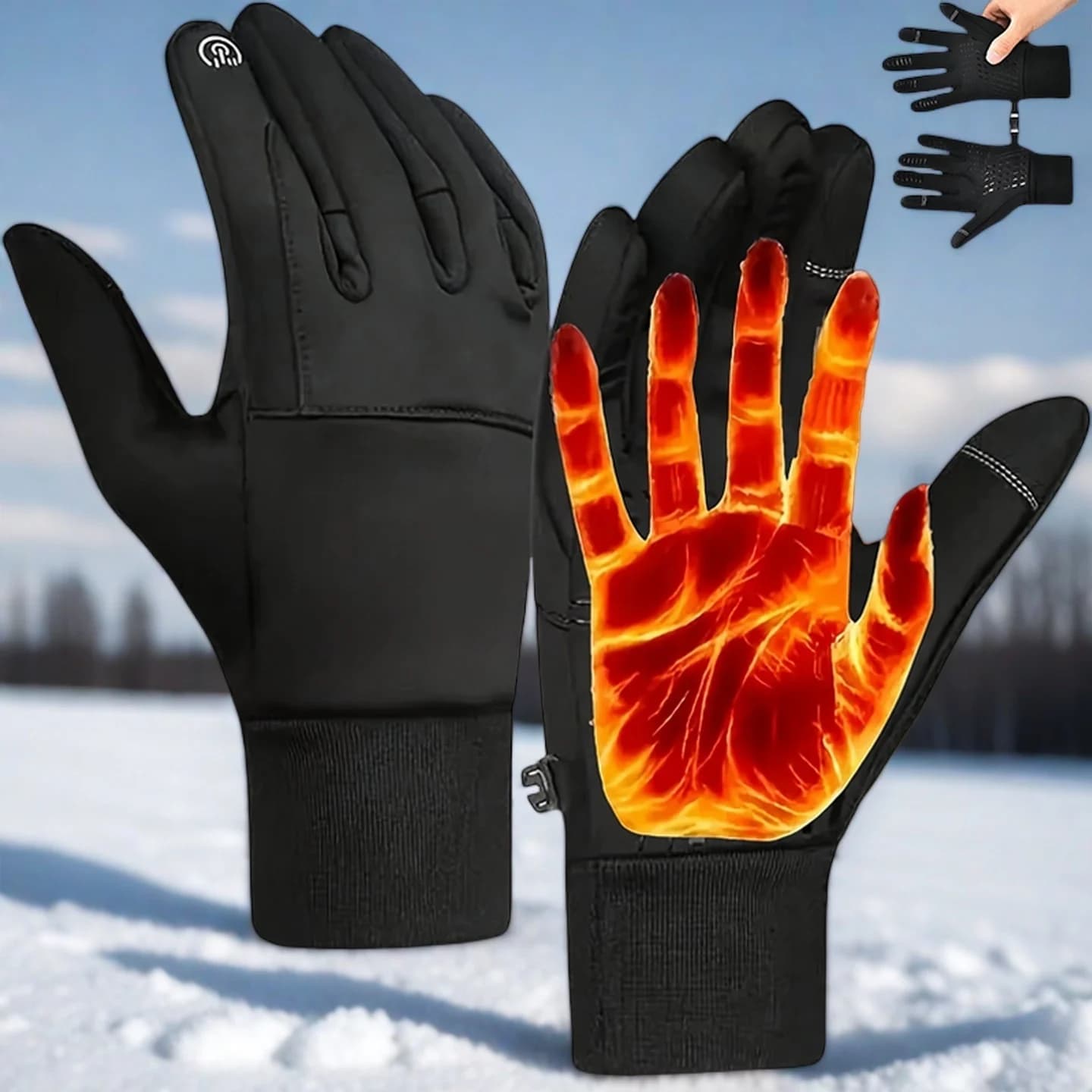 Winter Thermal Gloves with Anti-Slip Palm