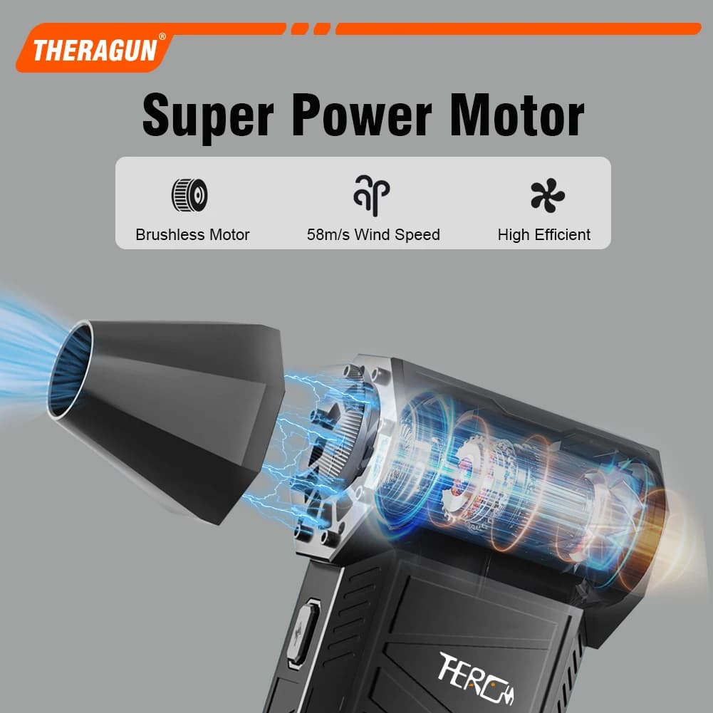 Updated X3Ultra Turbo Fan Jet, Mini Handheld 180000RPM Powerful Compressed Air Duster for Car Dryer/PC/Home Cleaning