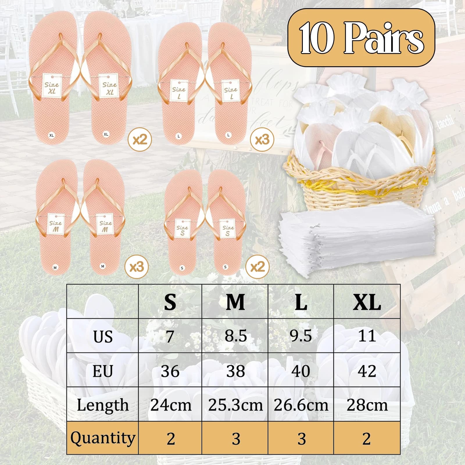Bulk Flip-Flops for Wedding and Party Guests