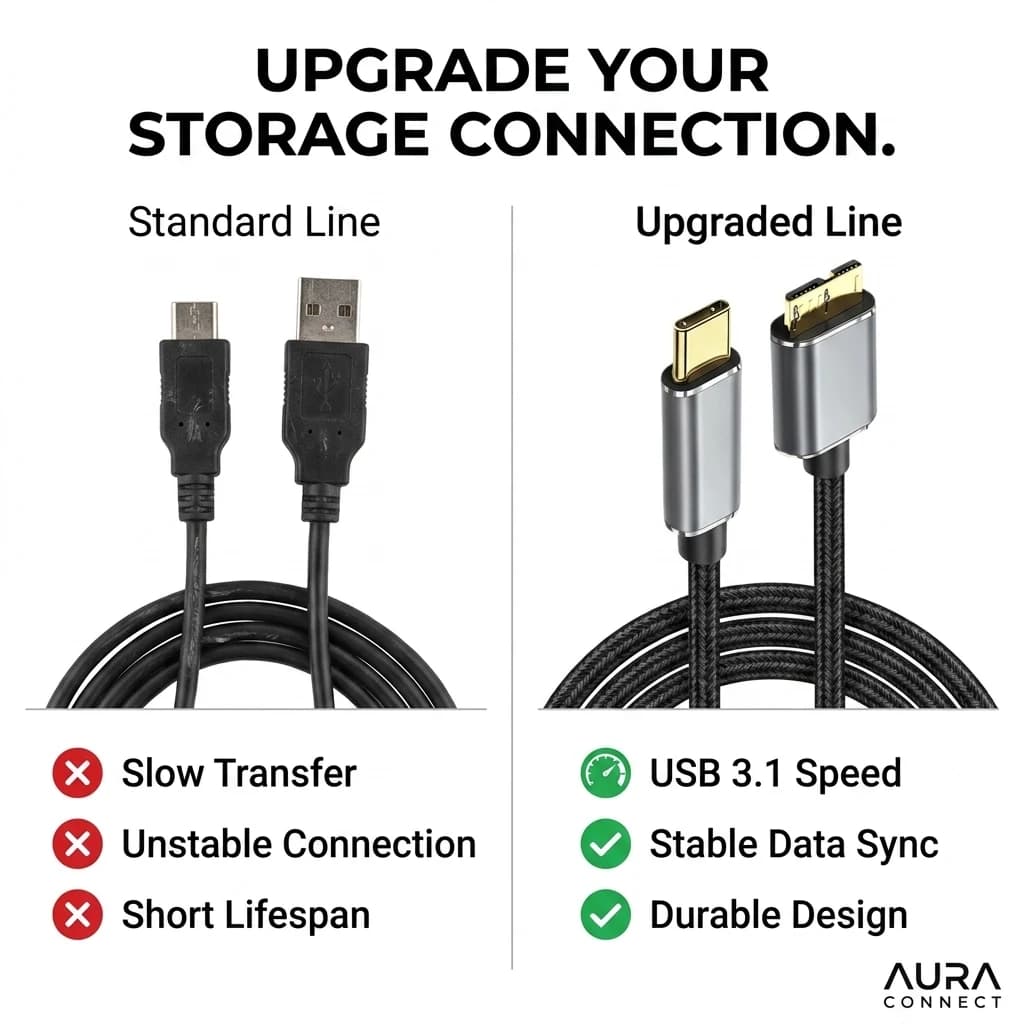 USB C to Micro B Cable USB 3.1 Gen1