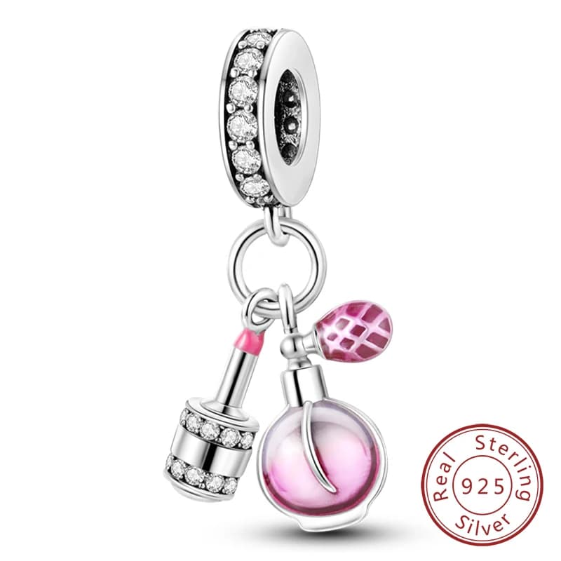 Pink Sterling Silver Charm Pendant