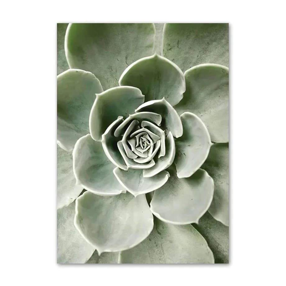 Frameless Green Leaf Landscape Canvas Painting