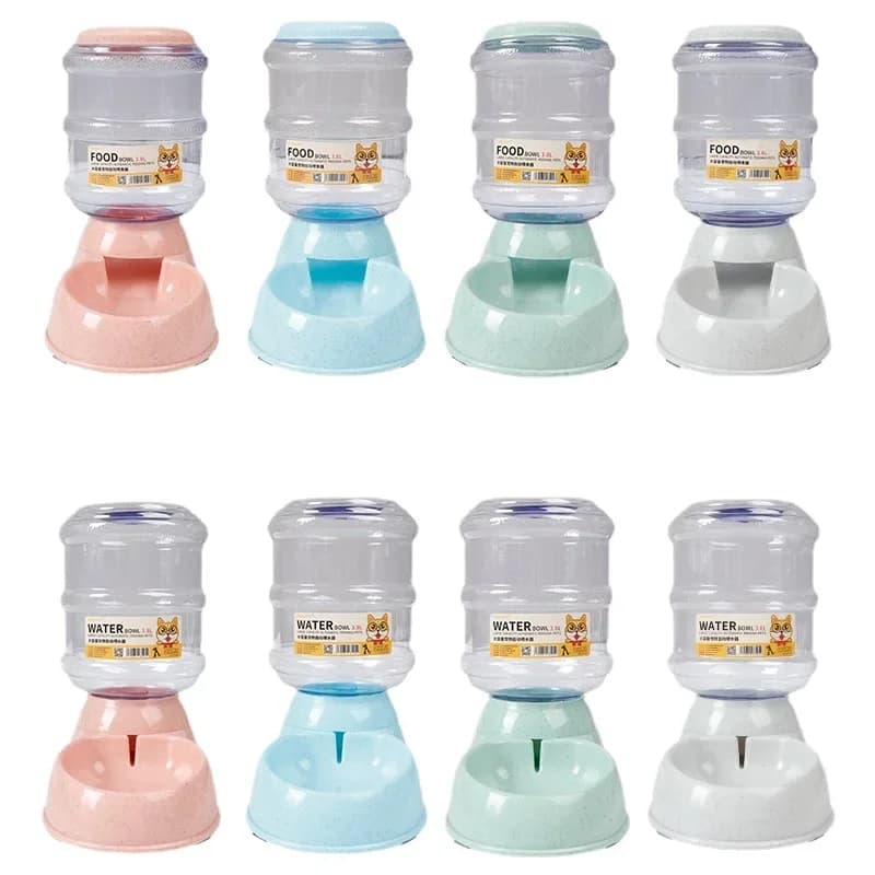 Automatic Pet Feeder Water Bottle Bowl Combo