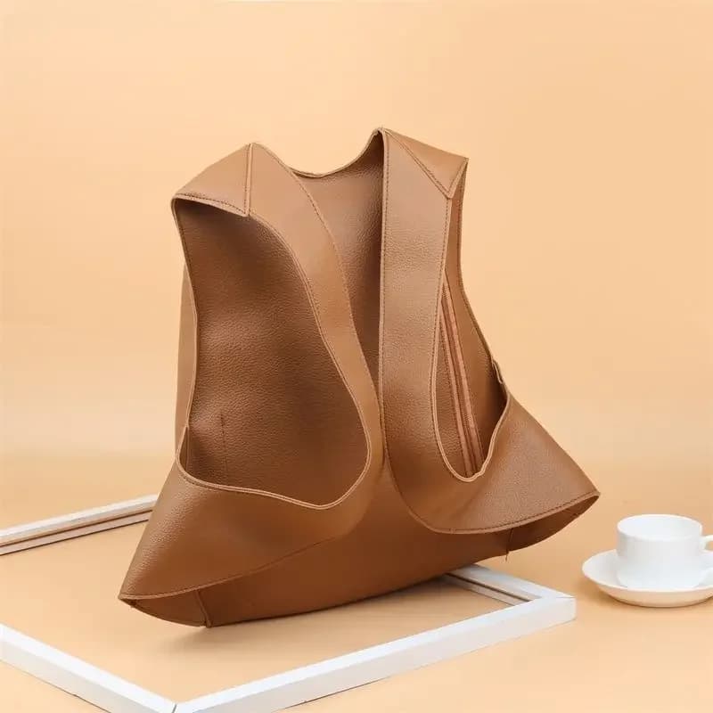 Korean Style PU Leather School Backpack