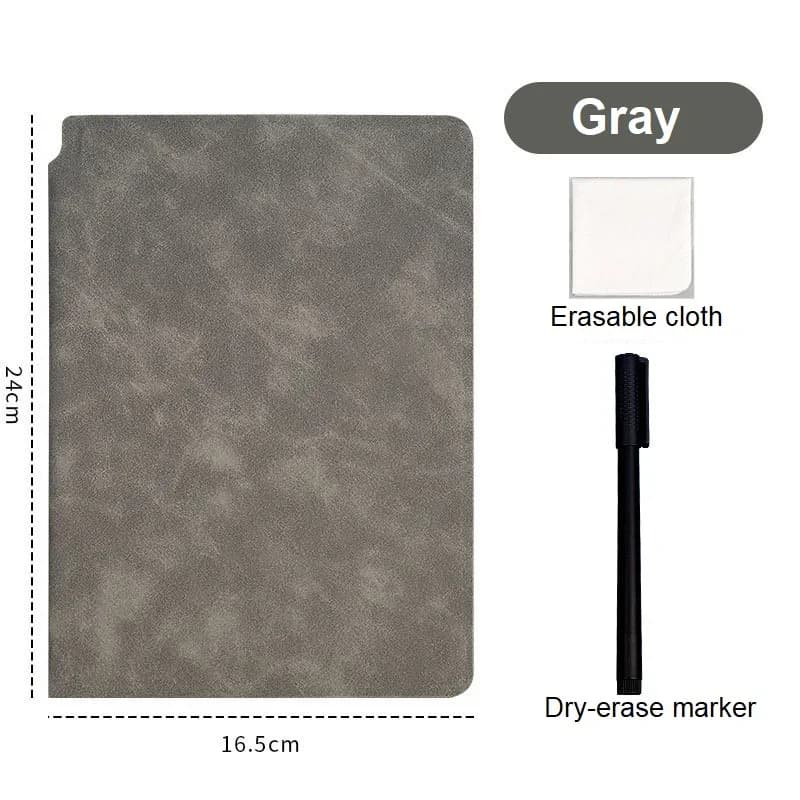 Office Supplies, Reusable Whiteboard Notebook Set with Pen, Eraser & Leather Wipe Cloth，Weekly Planner Notepad for Office Daily