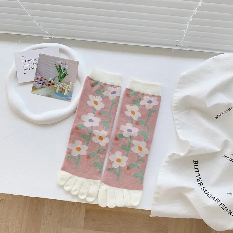 Cotton Five Finger Boot Socks Women