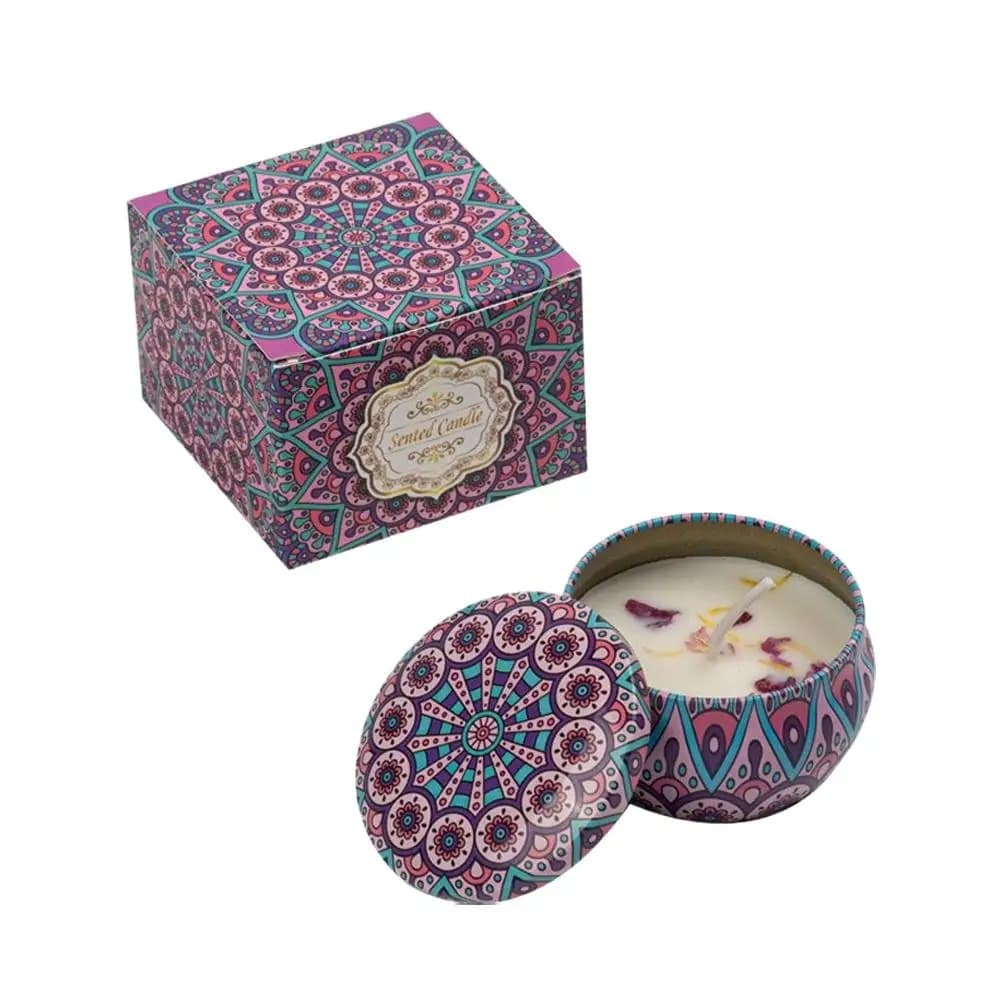 Soy Wax Scented Candle with Dried Flowers
