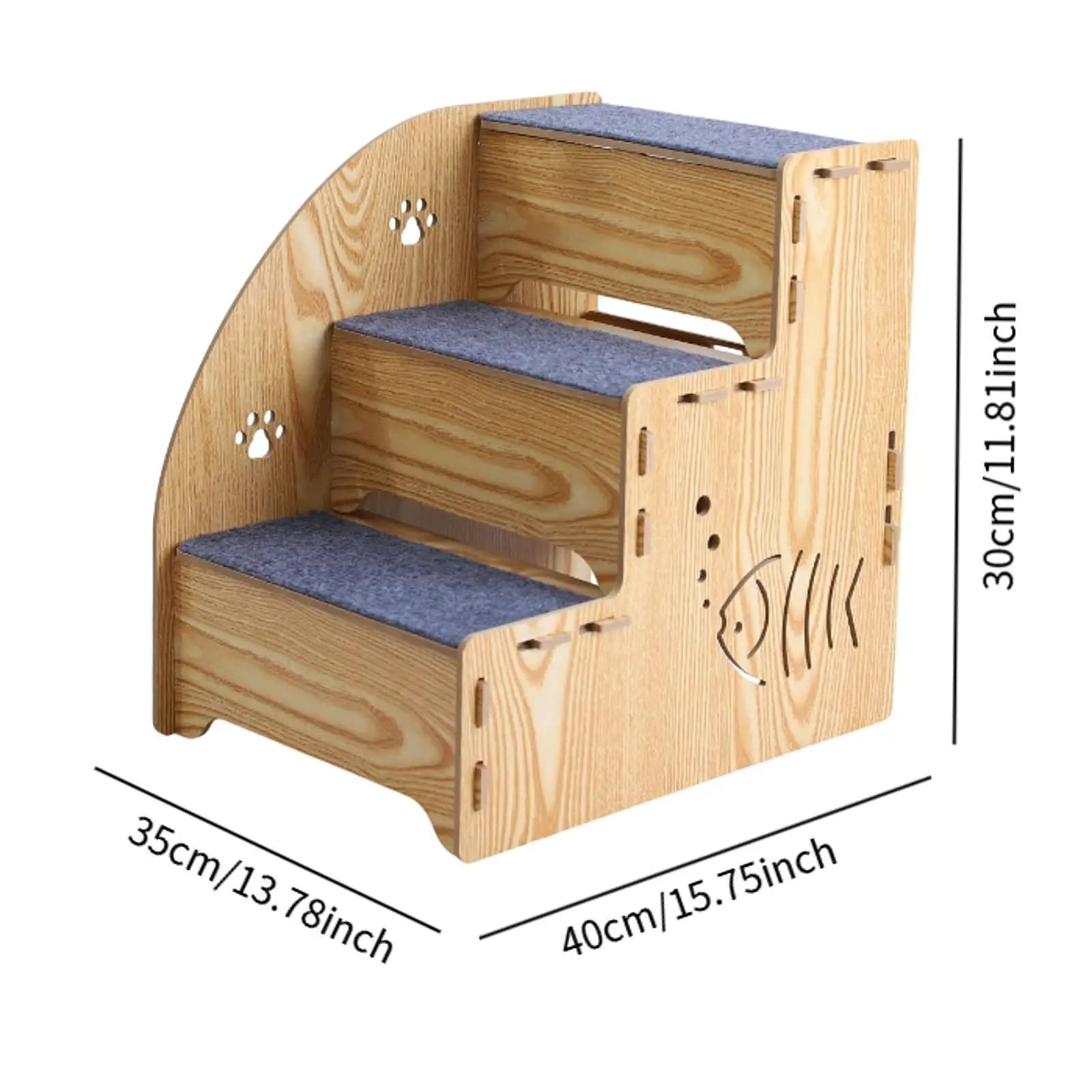 Wood Pet Stair Ladder 3-Step