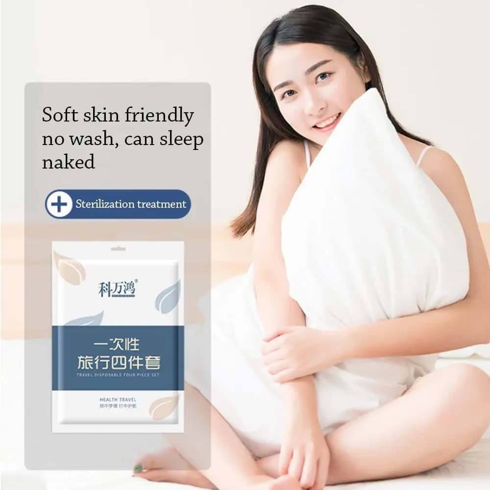 3 / 4-Piece Disposable Bed Sheet Non-Woven Bedding Set Sleeping Bag Quilt Cover Thickened Dirty Proof Isolation Sheets Travel