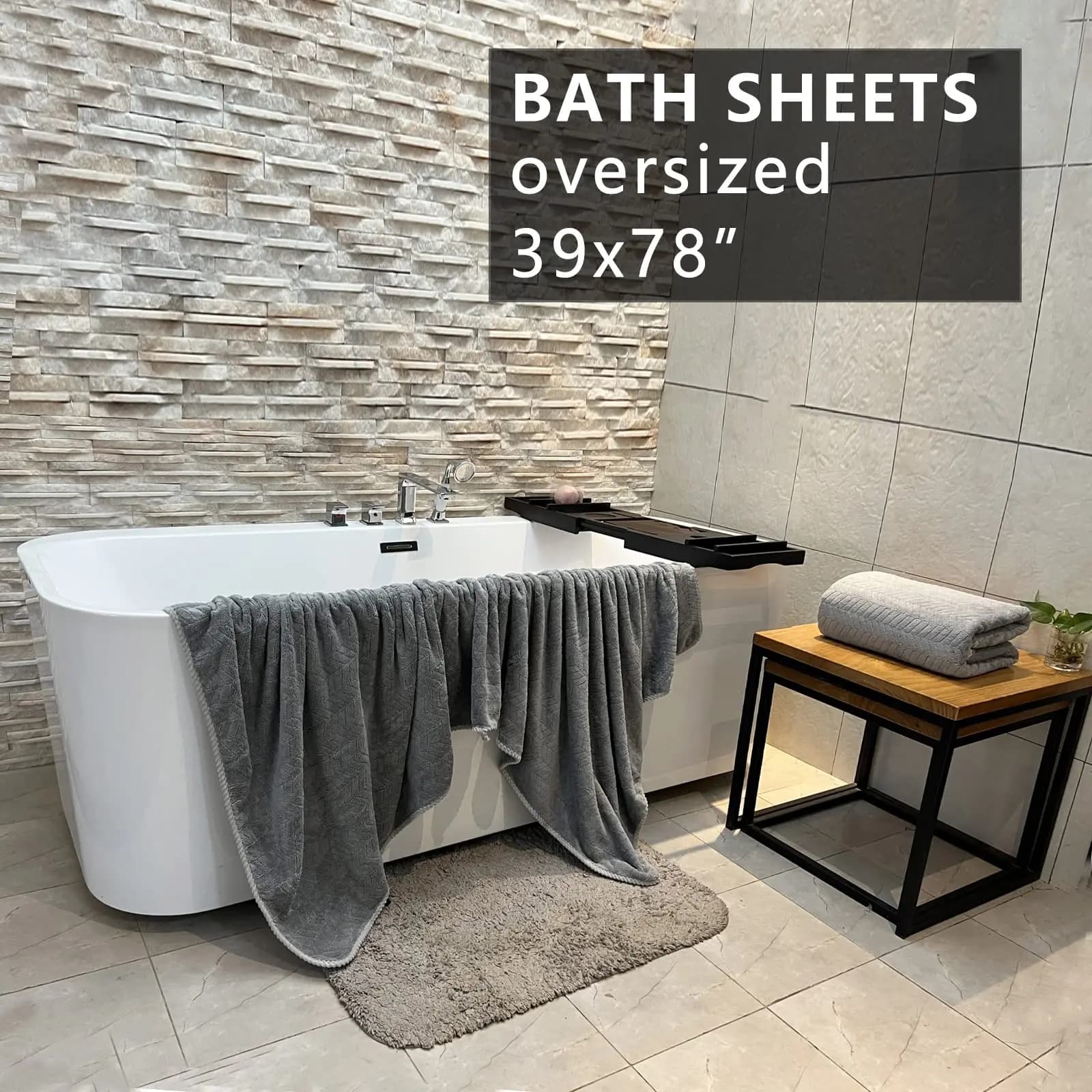 Extra Large Plush Microfiber Bath Sheet