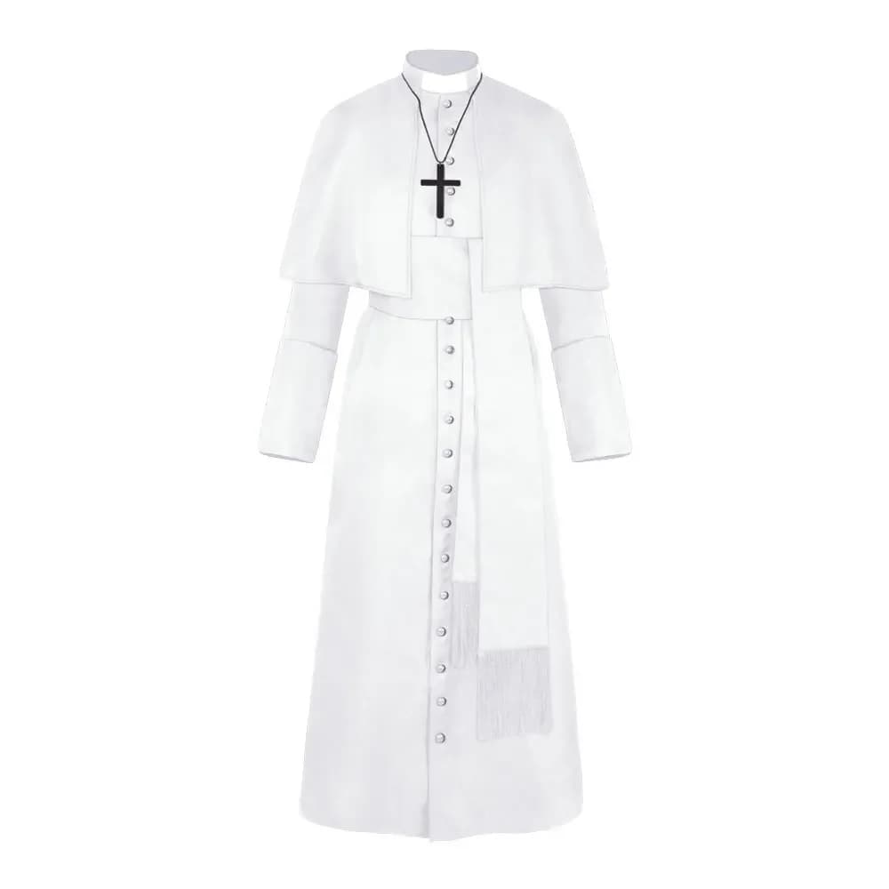 Halloween Costume Men Women Medieval Outfit Hooded Monk Costume Renaissance Priest Uniforms Robe Cosplay Witch Wizard Cloak Cape