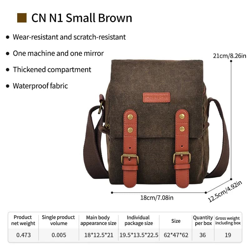 Single-Shoulder Canvas Camera Bag