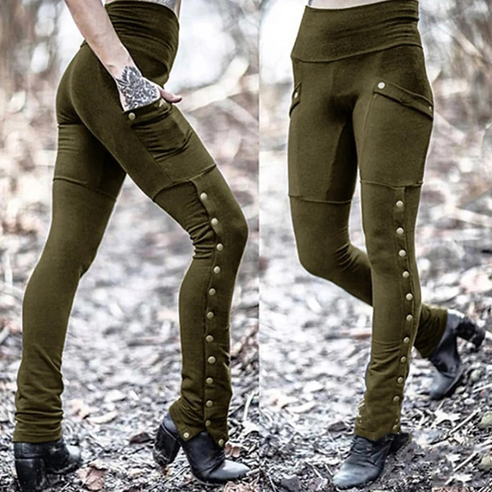 Women's High-Waisted Stretch Pencil Pants