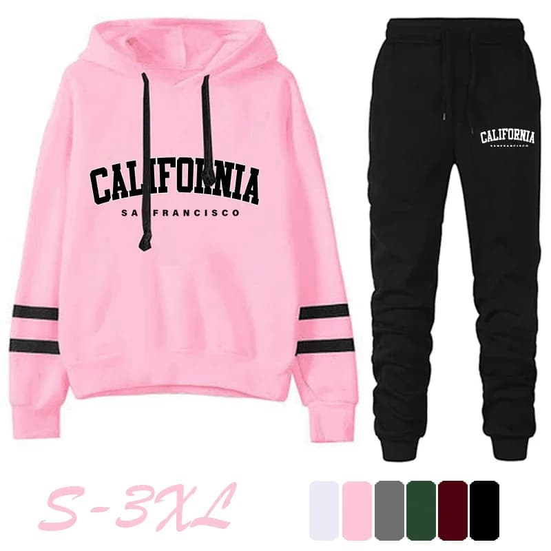 Women's Pullover Hoodie Jogger Set