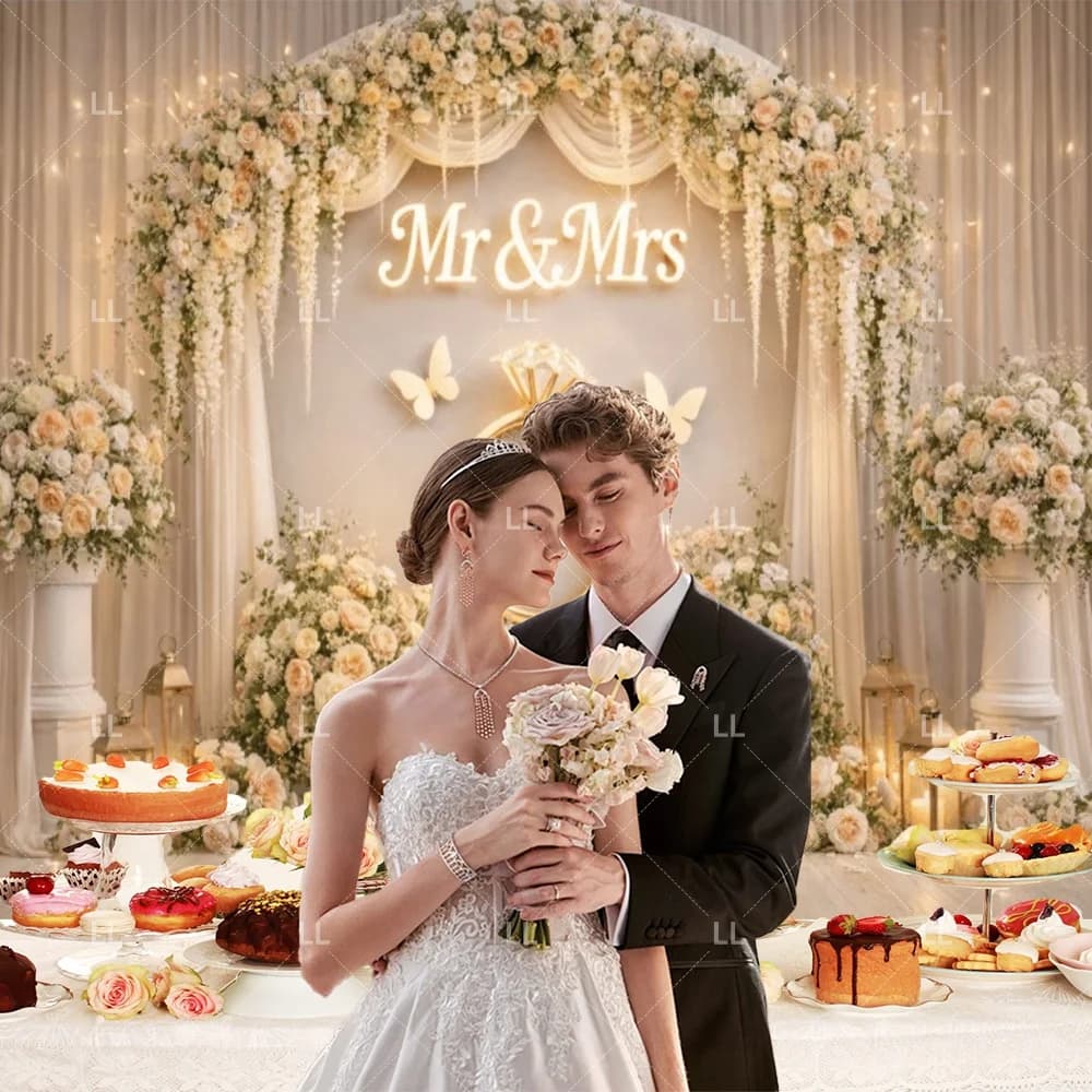 Wedding Flower Photo Backdrop