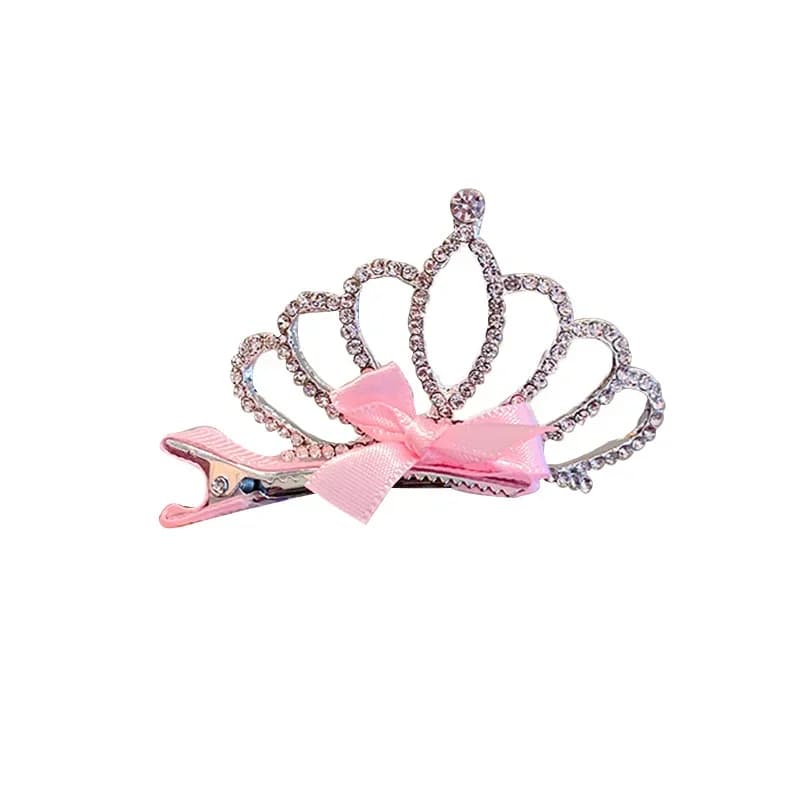 Dog and Cat Hair Clips Crown Bow Multicolor