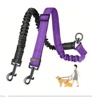 Double Dog Leash Coupler with Swivel Buckles