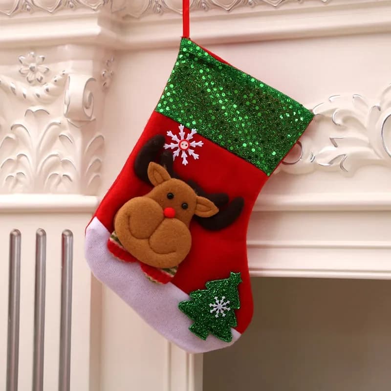 Santa Claus Christmas Stockings Plush Toys 12-Pack