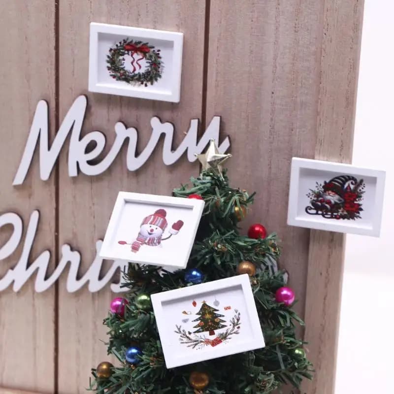 Dollhouse Miniature Christmas Wall Mural
