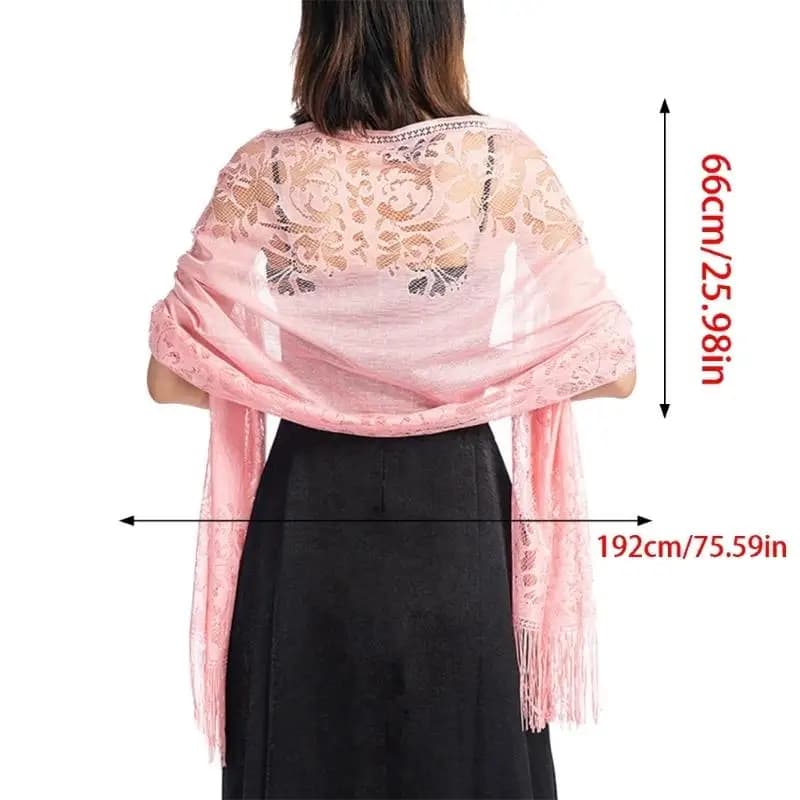 Sheer Tassel Shawl Wrap