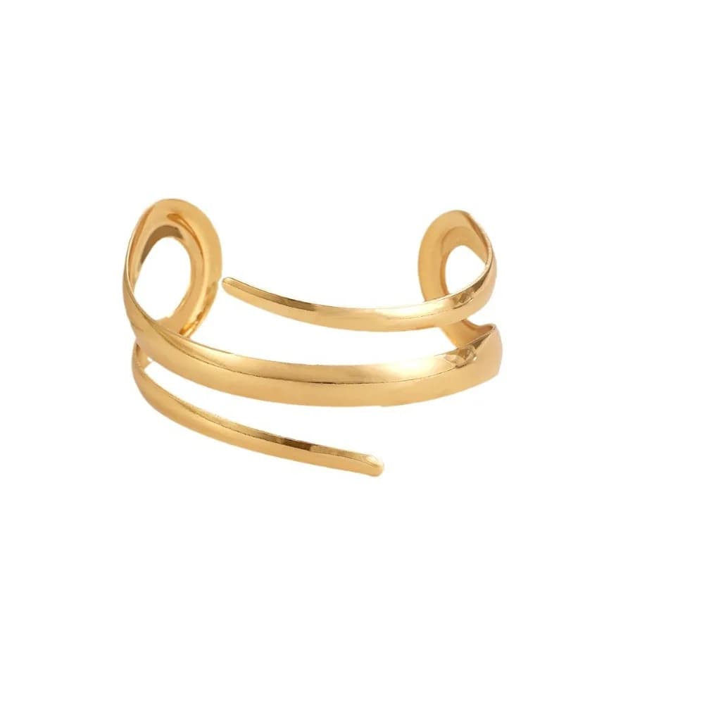 Gold Geometric Line Bracelet and Ring Set