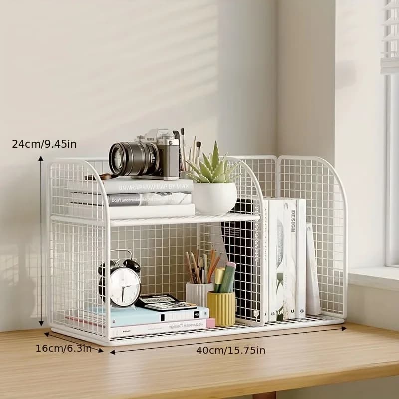 Desktop Bookshelf Tiered Desk Organizer